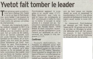 27 novembre 2015 / Courrier Cauchois (pages Sports)