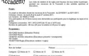 Congés de la Toussaint: Natarugby Academy