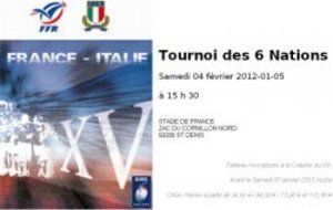 Tournoi des VI Nations: matchs au Stade de France
